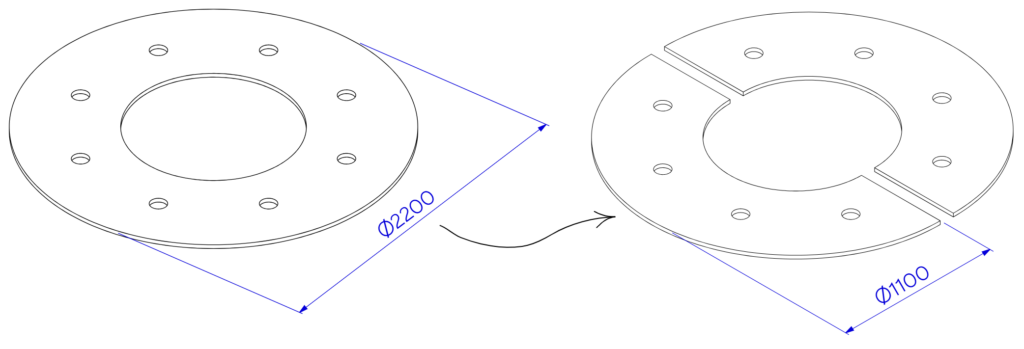 Разделение большой детали на части
